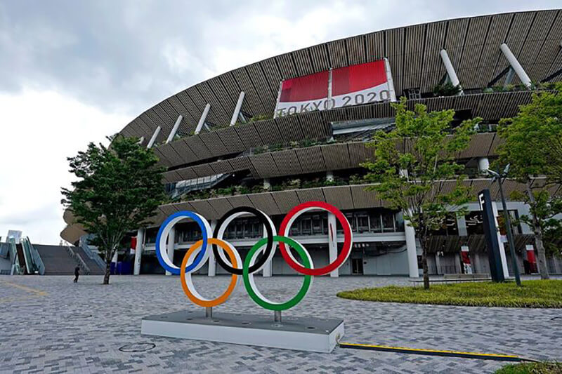 2020東京オリンピック・パラリンピック開催間近の新国立競技場外観