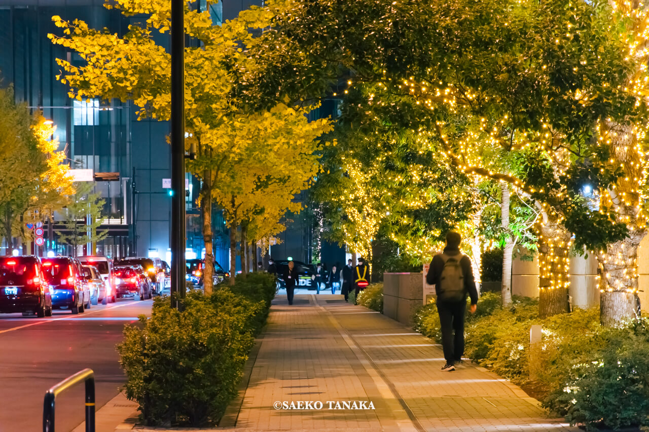 東京の人気おすすめクリスマス・イルミネーションスポット|Otemachi One Illumination / Otemachi One Gardenのシャンパンゴールドイルミネーション(東京・大手町)